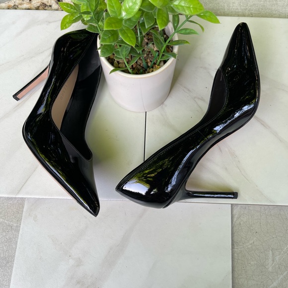 VERONICA BEARD Nathalia pointed toe black patent leather pumps size 7.5 - Picture 6 of 14